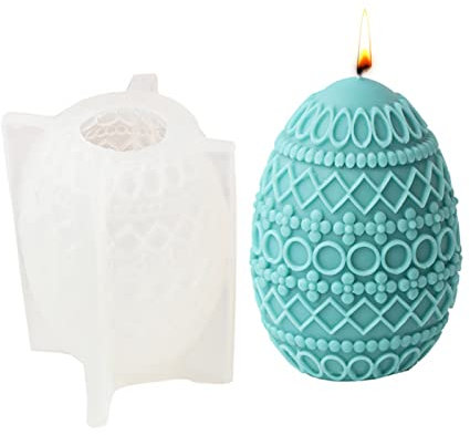 Ostern Silikonform 3D Ostereier Silikonform, Ostern Kerzenformen Seifenform Ei Silikon Backform Blume Ostereiform für DIY Tortendeko, Schokolade, Seife, Sojawachs Kerzen, Ostergeschenke (G)