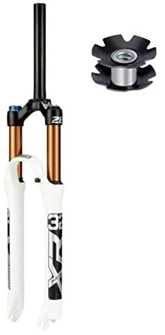 ZECHAO 120mm Federweg Luftgabel Fahrrad,Aluminiumlegierung 26 27.5 29 Mountainbike Federgabeln 9mm Achse Schnellspanngabel Fahrrad Federgabel (Color : White, Size : 27.5inch)