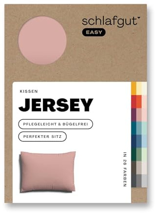 schlafgut Easy Jersey Kissenbezug 40x60 cm 100% Baumwolle, Purple Mid | Kopfkissenbezug, Kissenhülle, Lila, Jersey, Ton-in-Ton Reißverschluss, bügelfrei, OEKO-TEX, atmungsaktiv