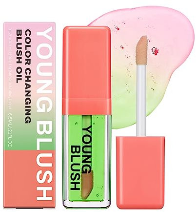 Ofanyia Color Changing Blush Oil, Liquid Blush Oil for Cheeks, Reacts to Your Skin's pH for a Natural Look, Long Lasting Lightweight Liquid Blush Make, Vegan & Cruelty-Free (Clear Blush Oil)