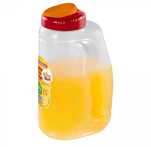 Pitchers For Drinks With Spout Lid, Plastic Pitcher Bottle For Fridge For Homemade Juice Drinks, Water, Tea - Easy To Store and Pour - 2.5 Liter Jug Water Pitcher With Lid - BPA Free - 84 oz
