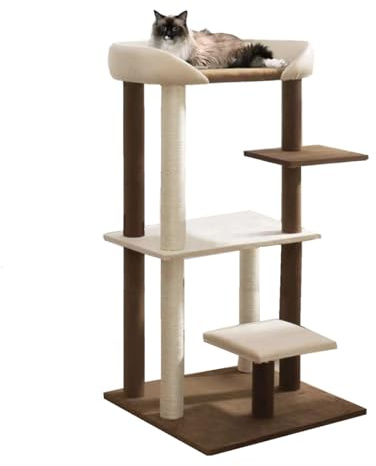 SHENGOCASE Modern Cat Tree Tower with Extra Large Platform Perch Bed for Maine Coon and Big Couch Sofa for Multiple Cats