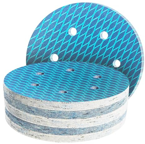 GZKTY 50 Piezas Discos Para Lijas 150mm, 6 Agujeros, Grano 320, Para Lijador Orbital y Lijador Madera