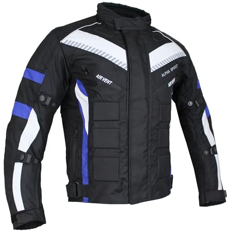 EURO STARS Motorradjacke Herren Textil Jacke mit Protektoren, Wasserdicht, Winddicht, Biker Custom, Touring Quad, Sport Motorcycle Jacket