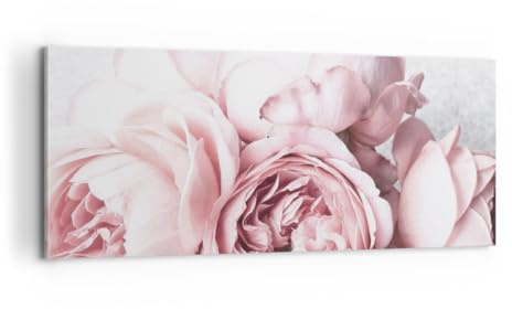 Panorama Bilder auf Leinwand 100x40cm Leinwandbild Blumen Pfingstrosen Empfindlich Groß Wanddeko Bild Schlafzimmer Wandbilder Dekoration Wohnzimmer Wall Decor Canvas Wand Kunstdruck Art AB100x40-5340