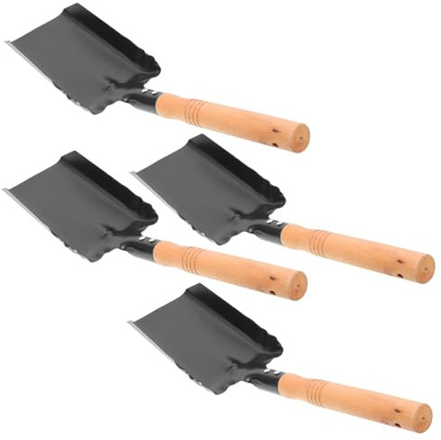 Homoyoyo 4stücke Teiliges Kohle-asche-schaufel Langem Holzgriff Leichtes Design Vielseitig Für Kamin Garten Und Reinigung Robuste Eisenschaufeln Für Kohle Asche Und Praktische Haushaltsscha