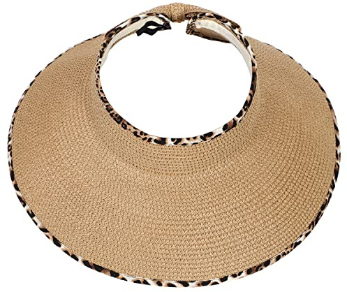sy soul young Sommerhut für Damen Strohhut Ponytail Loch Wide Brim Hut