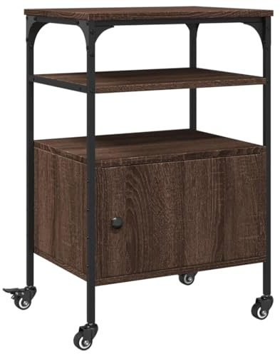 vidaXL Druckerständer 3 Ablagen Braun Eichen-Optik 50x40x76 cm