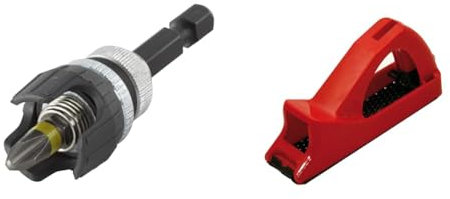 wolfcraft 4055000 - Adaptateur de Vissage à Profondeur Limitée - Pour Plaques de Plâtre - Avec Aimant et Butée de Profondeur, Hexagonale, Einzelpack & Fartools 212006 Mini rabot à plâtre 135 x 35 mm