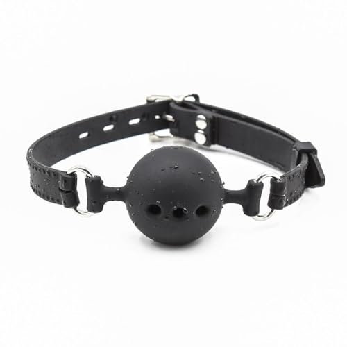 Silicone Sex Gag Ball Breathable Mouth Gag Hollow Gag Adjustable Strap Mouth Gag for Sm Adult Sex Toys Bondage Gear & Accessories for Women Couples S