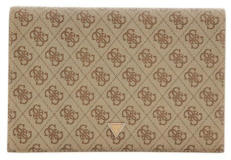 GUESS Noreen Clutch Latte Logo