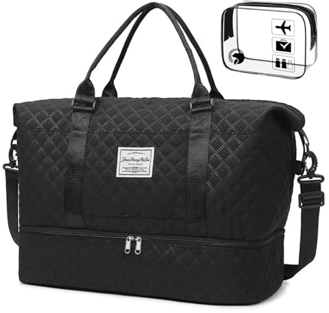 SPAHER Bagaglio a Mano 55x40x20 Lufthansa Tui Airways Borsone Palestra Uomo & Donna 45L Borsone da Viaggio Borsa Sportivo con Porta Scarpe e Tasca Umida Borsa da Cabina per Weekend, Fitness, Piscina