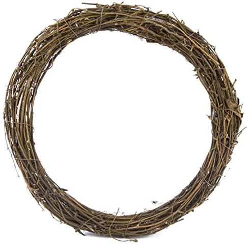 Natural Wreath, Christmas Grapevine Wreaths, 40cm Dry Rattan Wreath Round Branch Garland DIY Crafts Grapevine Wreaths for Xmas Front Door Wall Decorations, Rattan Wreath