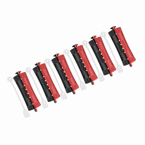 Wave Heat Perm Rods, Hair Rollers 6Pcs Multi-Size Secure Grip Anti Skid Design with Rubber Band for Curling and Hairdressing (QAS1)