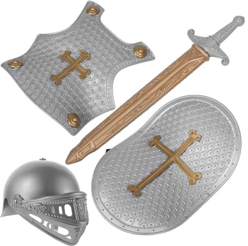 UPKOCH Junge Mädchen Ritter Rüstung Retro Stil Leichtes Kompaktes Spielzeug Für Jungen Mädchen Mit Mittelalter Schild Robustes Kunststoff-Design Für Rollenspiele Und Verkleidungen