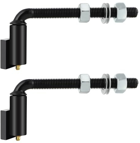 Skelang 2 Pcs Charnière à Boulon en J, 16 mm Charnières de Portail à Usage Intensif, Charnière à Baril Réglable
