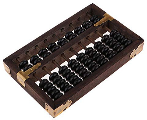 Boulier chinois vintage en bois arithmétique 9 chiffres outil de calcul