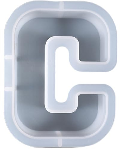 ALEFBET Moule en silicone en forme de lettres de l'alphabet - Taille XXL - 18 cm - Moule en silicone - Moule en plâtre pour moulage en résine époxy - Lettres (C)