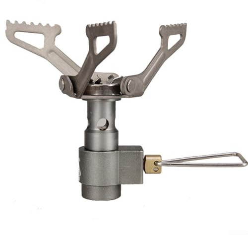 ZAMETTER Réchaud à gaz BRS-3000T ultraléger portable 2700 W Puissance titane Mini cuisinière à gaz avec contrôle de flamme rotatif pour randonnée, pique-nique