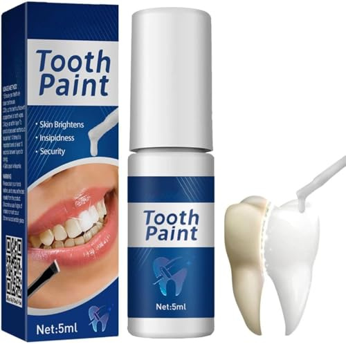 Zahnlack weiß,White Enamel Paint,Teeth Whitening Paint,Instant Whitening Dental Lacquer,Instant Teeth for Polish Fleckenentfernung,Paint Enamel,Whitening Tooth Paint,Sofortige Zahnaufhellungsfarbe