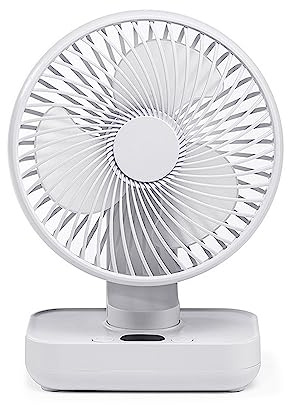 Wdbild Ventilatore da tavolo silenzioso da campeggio, con 4 velocità e oscillazione, per casa, ufficio, viaggi, grande angolo multidirezionale, biblioteca, viaggi, campeggio all'aperto