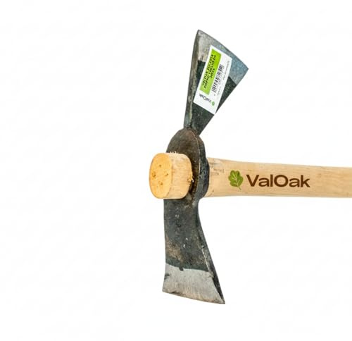 Valoak Accetta da Potatura a Doppio Taglio | Manico in Legno di Faggio da 60 cm | Lama in Acciaio da 22 cm | Made in Italy