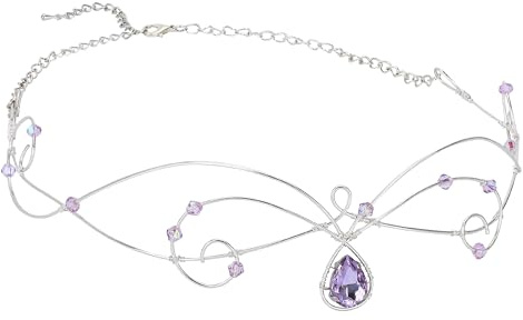 PartyforU Wikinger Kostüm Damen Krone Handgemachte Kristall Kopfschmuck Elfen und Feen Kranz für Halloween Cosplay Vintage Elfen Kopfstück für Erwachsene Frauen und Fantasy Kostüme