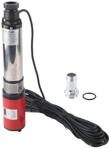 HUSHUI Hydraulische Ausrüstung DC-Tiefbrunnenpumpe, 48 V, Hoher Hub, 55 M, Große 5 M³/h Messingmotor-Solarbatteriepumpe mit Schwimmendem Anti-Sand-Laufrad für Hochdruck-Wasserversorgung