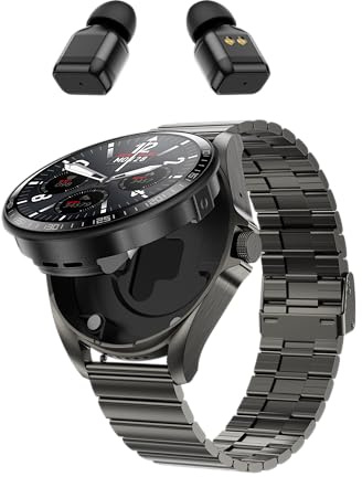findtime Montre Connectée Homme 1.39'avec Ecouteurs sans Fil Bluetooth TWS intégré Bluetooth sans Fil Casque Intégré Montre Sport Homme Smartwatch Bracelet en Silicon
