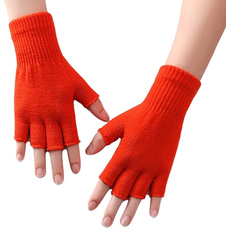 Generisch Fingerlose Handschuhe Damen Warme Strick Fingerhandschuhe mit Offenen Fingern Einfarbig Fingerlose Handschuhe Damen Winter Warmer Strickhandschuh Für Den Außenbereich