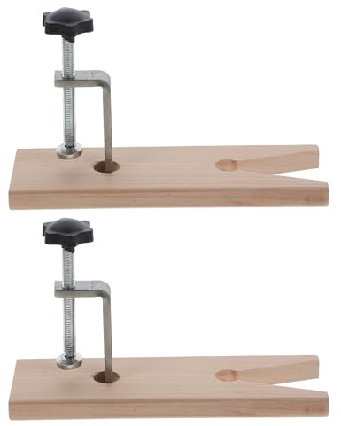 SHINEOFI Lot de 2 Sets de Étaux Multifonctions en Bois et Fer Pinces D'établi à Serrage pour Travail du Métal Bois, Mini Étau de Table Portable pour Bijoux et Bricolage, Outils Établis