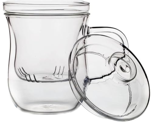 NUOBESTY Tasse à Thé en Verre avec Infuseur Intégré Passoire Fine Filtrante Couvercle Hermétique Résistance la Chaleur pour Bureau et Maison Tasse Filtre Thé Verre Couvercle