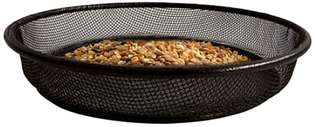 Bandeja para Aves - Plato de Alimentación de Malla | Bandeja de Alimentación de Metal Resistente a la Oxidación de 17,5 x 16,3 x 3,3 cm | para Gorriones, Agapornis, Jardín, Terraza, Patio,