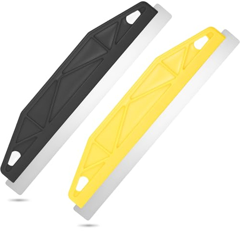 2 Pcs Paint Edger & Trim Guard 12 inch Stainless Steel Straight Edge Tool Paint Shield Painting Edger Tool for Precise Trimming, Create Clean Crisp Lines on The Walls and Ceiling (Black+Yellow)