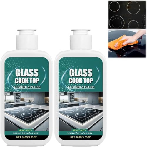 Glass Stove Top Cleaner Polish & Scratch Remover,Ceramic Hob Cleaner Spray,Hob Cleaner Glass Ceramic,Heavy Duty Induction Electric Hob Cleaner Non Scratch,Glass Cooktop and Stove Top Polish,100 ml (2)