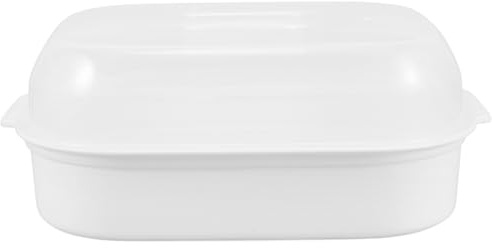 KAJNBN Vaporiera da Microonde con Coperchio e Vassoio, Materiale Plastico per Cottura Salutare di Pesce e Verdure, Adatta per Uso Alimentare e Facile da Pulire