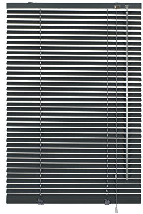 Gardinia Alu-Jalousie, Sicht-, Licht- und Blendschutz, Wand- und Deckenmontage, Alle Montage-Teile inklusive, Aluminium-Jalousie, Schiefergrau, 70 x 175 cm (BxH)