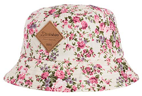 Blackskies® Bucket Hat | Damen Herren Sonnenhut | Fischerhut mit Blumenmuster Toller Sommer Sommerhut für den Urlaub Cap - Basecap Männer Frauen Unisex Streetwear Outdoor Freizeit