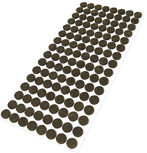 Adsamm® / 128 x deslizantes de Fieltro autoadhesivos/Marrón/ø 12 mm/Redondo/Deslizantes de Fieltro para Muebles de 3,5 mm de Grosor/Deslizantes para Muebles y Suelos