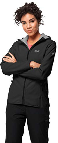 Jack Wolfskin Chaqueta Northern Point para mujer, transpirable, repelente al agua, resistente al viento, funcional, para exteriores, chaqueta de senderismo, chaqueta de forro suave, negro (negro), S