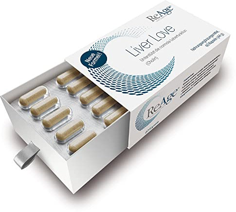 Liver Love Leber Komplex | Nahrungsergänzung für die Leber | Leberentgiftung und leberreinigung | NAC, Cholin, Asparagin und Mariendistel Kapseln hochdosiert - 80% silymarin | 60 Kapseln | von ReAge