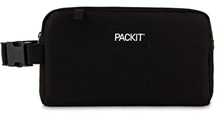 PackIt(R) Freezable Snack Box, Black, Built with EcoFreeze(R) Technology, Collapsible, Reusable, Zip Closure with Buckle Handle, Perfect All Ages and Fresh Snacks on the go