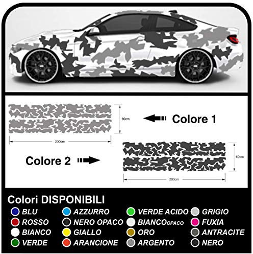 Camouflage Camouflage Auto Aufkleber Grafik Kits Autodekoration US Army Universal Camouflage Effekt Aufkleber Autodekoration Decals Tuning Camo (SCHWARZ UND Satin GRAU)