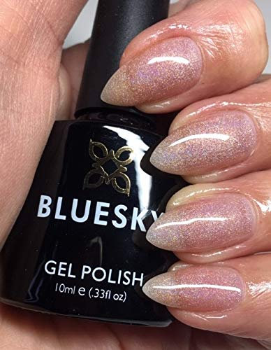Bluesky NUDE PEACH HOLOGRAPHIC CH03 WISH UPON A STAR Nail Gel Polish UV LED Soak Off 10ml