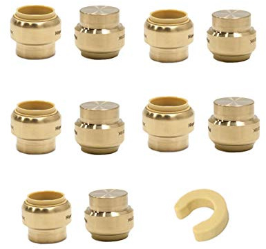 (Pack of 10) EFIELD 1/2 Inch Plug End Cap Push-Fit Fitting to Connect Pex, Copper, CPVC, with a Disconnect Clip Tool,(PF143-10PCS)