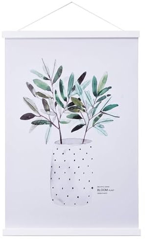 Ywlake B4 Cornici Magnetici per Poster, Ganci per Cornice per Poster in Legno Chiaro Stecche Magnetici per Poster Appendini per poster per Stampe Artistiche su Tela (25cm, Bianco)