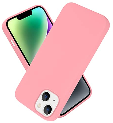 Cadorabo cover compatibile con Apple iPhone 14, cover in silicone liquido per iPhone 14, custodia in silicone, resistente ai graffi e agli urti sottile cover protettiva - LIQUID ROSA