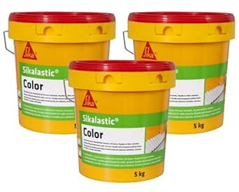 Lote de 3 revestimientos impermeables flexibles para tejados SIKA SikaLastic Color - Blanco - 5kg