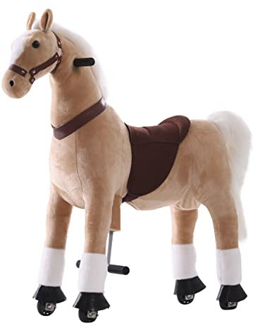 Sweety Toys 14255 Reittier Gross Pferd Vanilla auf Rollen für 4 bis 9 Jahre -Riding Animal