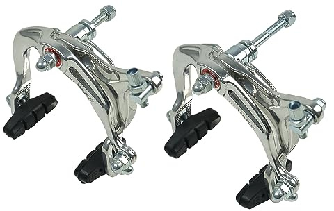 FOMTOR Bike Brakes Calipers, C Brake Set, Bike Brake Calipers C Shape, Front and Rear Side Pull C Caliper Brake, for Most Bicycle, Road Bike, MTB, BMX, Cycling, Silver(1 Pair)
